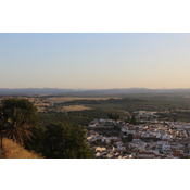 Vista del parte del casco urbano y zona de Sierra Morena al norte