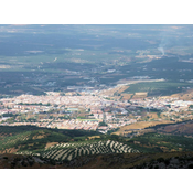 Vista aérea del casco urbano de Cabra