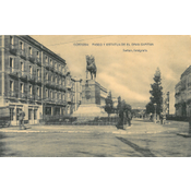 Estatua y Paseo del Gran Capitán, h. 1923. Señán, fotógrafo. Madrid : Fototipia Hauser y Menet