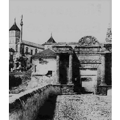 Fachada de la Puerta del Puente en 1851 por Edward King Tenison