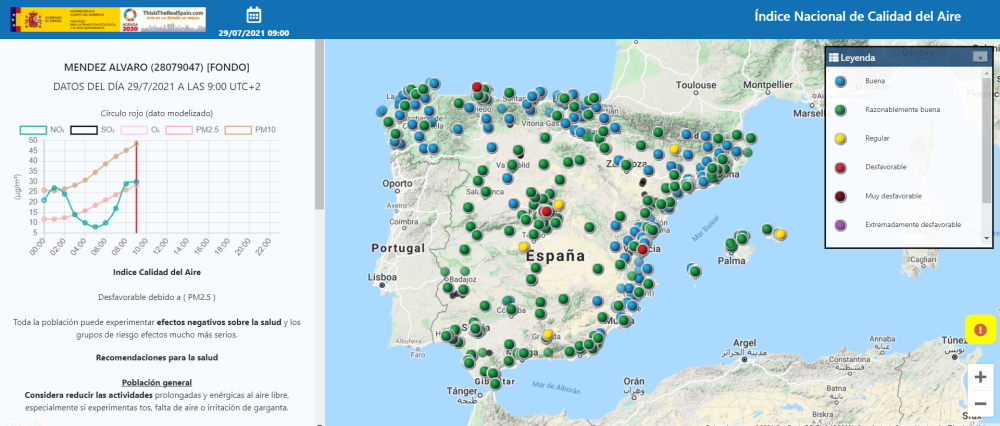 Índice de Calidad del Aire Nacional. MITECO